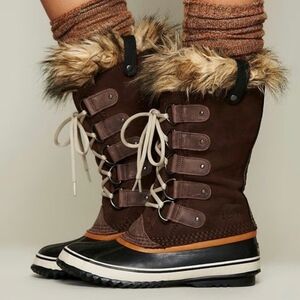 Sorel Cate The Great Chocolate Brown Suede Leather Fur-Lined Waterproof Boots